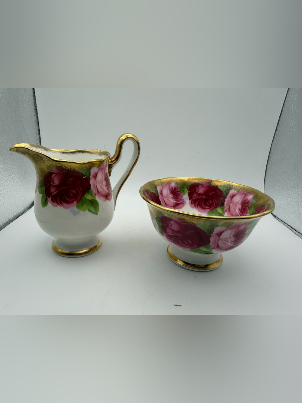 Vintage Royal Albert “ old country rose” creamer and sugar bowl